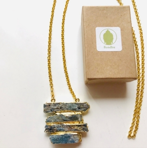 Raw Blue Kyanite Necklace - Picture 3 of 4